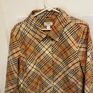 LOFT Beige and Black Plaid Jacket! Perfect for fall!